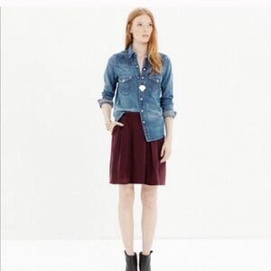 Madewell purple viscose/ silk mini skirt with pockets. Size M